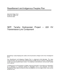 Tanahu Hydropower Project – 220 KV Transmission Line Component
