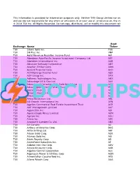 Tsx Tsxv Issuers