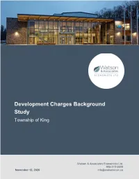 Development Charges Background Study Township of King