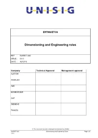 Dimensioning and Engineering Rules