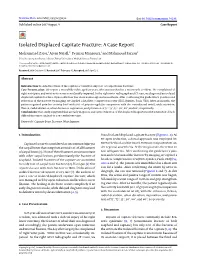 Isolated Displaced Capitate Fracture: a Case Report