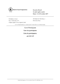 List of Participants