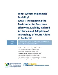 What Affects Millennials' Mobility? PART I
