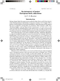 An Inventory of Major European Bird Collections by C