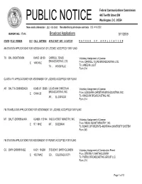 Broadcast Applications 8/11/2009