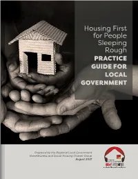 Housing First for People Sleeping Rough PRACTICE GUIDE for LOCAL GOVERNMENT