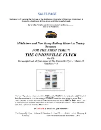 Middletown and New Jersey Railway Historical Society Presents FOR