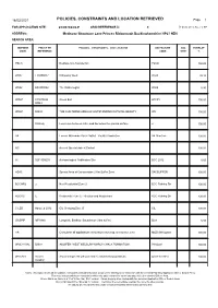 POLICIES, CONSTRAINTS and LOCATION RETRIEVED Page 1