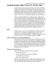 Smalltalk Solutions 2006 Report