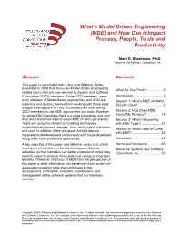 What's Model Driven Engineering (MDE) and How Can It Impact