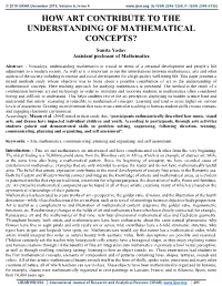 How Art Contribute to the Understanding of Mathematical Concepts?