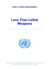 Less Than Lethal Weapons