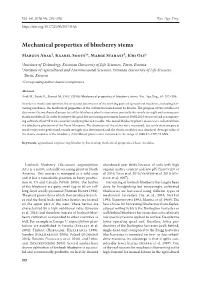 Mechanical Properties of Blueberry Stems