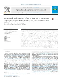 Rice-Soft Shell Turtle Coculture Effects on Yield and Its Environment