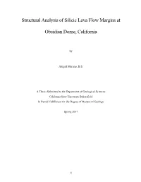Structural Analysis of Silicic Lava Flow Margins at Obsidian Dome, California