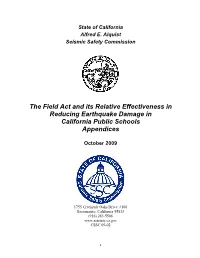The Field Act and Its Effectiveness in Reducing Earthquake Damage
