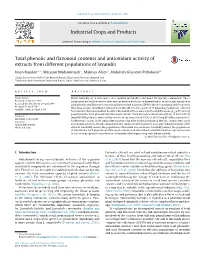 Total Phenolic and Flavonoid Contents and Antioxidant Activity of Extracts