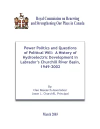 A History of Hydroelectric Development in Labrador's