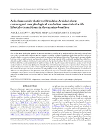 Ark Clams and Relatives (Bivalvia: Arcida) Show Convergent Morphological Evolution Associated With