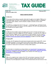 RTG: 191 February 2013 Revised October 2016 PUBLIC SERVICE BODIES Introduction the Purpose of This Guide Is to Provide Informat