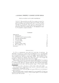 S-ALMOST PERFECT COMMUTATIVE RINGS Contents Introduction 1 1. Preliminaries 3 2. S-Divisible and S-Torsion Modules 5 3. S-Strong
