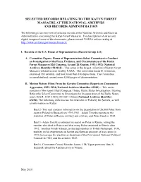Selected Records Relating to the Katyn Forest Massacre at the National Archives and Records Administration