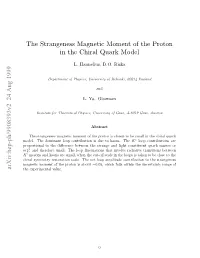 The Strangeness Magnetic Moment of the Proton in the Chiral Quark Model