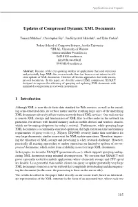 Updates of Compressed Dynamic XML Documents