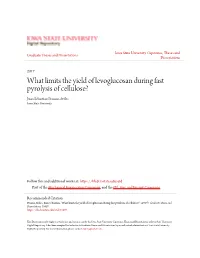 What Limits the Yield of Levoglucosan During Fast Pyrolysis of Cellulose? Juan Sebastian Proano-Aviles Iowa State University