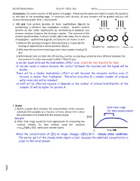 03-232 Biochemistry Exam II – 2012 -Key Name:______Instructions: This Exam Consists of 100 Points on 6 Pages