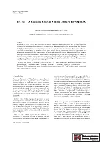 A Scalable Spatial Sound Library for Opensg