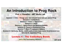 An Introduction to Prog Rock Prof