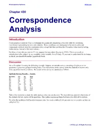 Correspondence Analysis