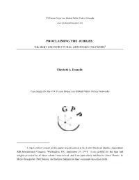 Proclaiming the Jubilee: the Debt and Structural Adjustment Network