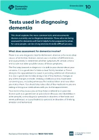 10: Tests Used in Diagnosing Dementia