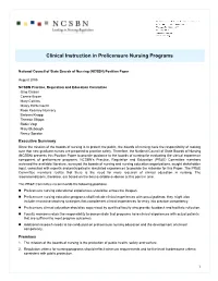 Clinical Instruction in Prelicensure Nursing Programs