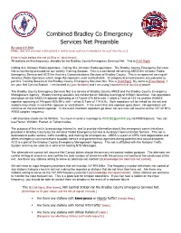 Combined Bradley Co Emergency Services Net Preamble