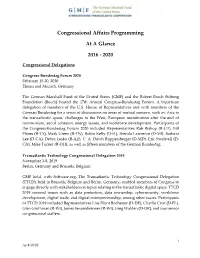 Congressional Affairs Programming at a Glance 2016