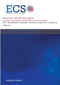 ECSO State of the Art Syllabus V1 ABOUT ECSO