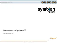 Introduction to Symbian OS