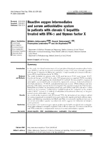 Reactive Oxygen Intermediates and Serum Antioxidative System In
