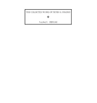 The Collected Works of Peter G. Ossorio
