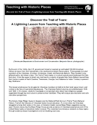 Trail of Tears: a Lightning Lesson from Teaching with Historic Places