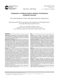 Comparison of Different Fixation Methods of Bicolumnar Acetabular Fractures