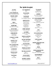 The Splitz Songlist