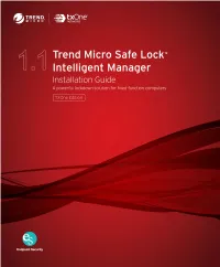Trend Micro Safe Lock Intelligent Manager Installation Guide