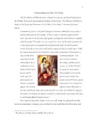 1 Understanding the Mass: the Psalm the Life, Death, and Resurrection Of