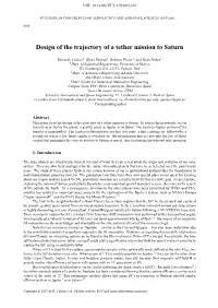 Design of the Trajectory of a Tether Mission to Saturn