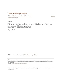 Human Rights and Structure of Police and Internal Security Forces in Uganda Nagujja Zam Zam
