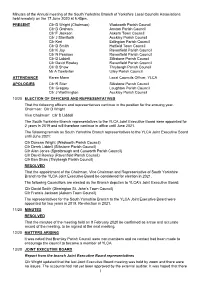 Minutes of the Annual Meeting of the South Yorkshire Branch of Yorkshire Local Councils Associations Held Remotely on the 17 June 2020 at 6.45Pm